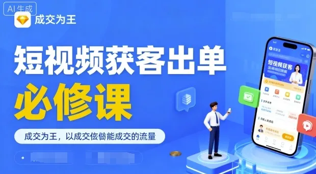 短视频获客出单必修课，成交为王，以成交为导向，直接做能成交的流量_学通网创