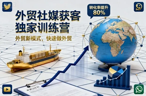 外贸社媒获客独家训练营，外贸新模式，快速做外贸_学通网创