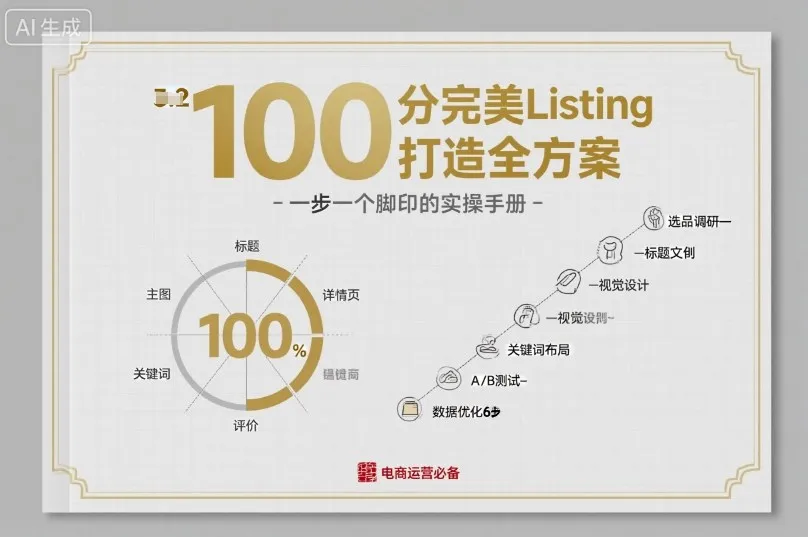 100分完美Listing打造全方案，想要完美listing必须是需要一步一个脚印的_学通网创