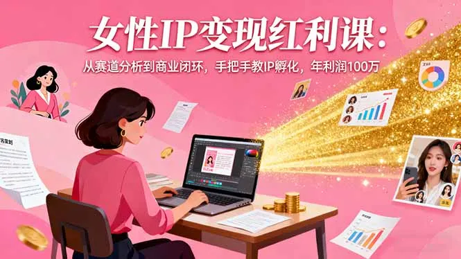 女性IP变现红利课：从赛道分析到商业闭环，手把手教IP孵化，年利润100万_学通网创