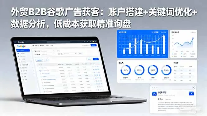 外贸B2B 谷歌广告获客：账户搭建+关键词优化+数据分析 低成本获取精准询盘_学通网创