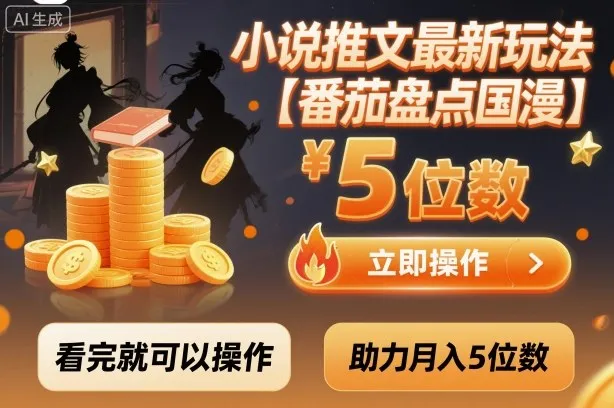小说推文最新玩法，助力月入5位数【番茄盘点国漫】玩法，看完就可以操作_学通网创