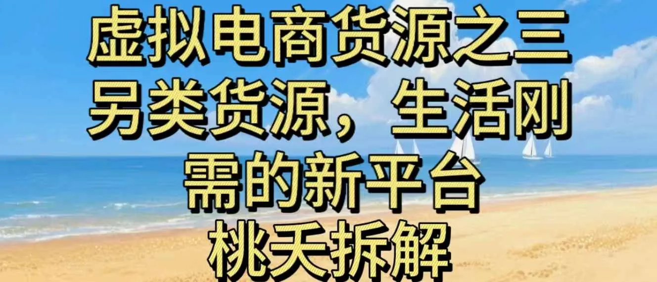 虚拟电商之三另类的货源，生活刚需的新平台 - 学通网创_学通网创