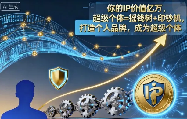 你的IP价值亿万，超级个体=摇钱树+印钞机，打造个人品牌，成为超级个体_学通网创