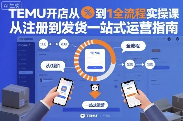 TEMU开店从0到1全流程实操课，从注册到发货一站式运营指南 - 学通网创_学通网创