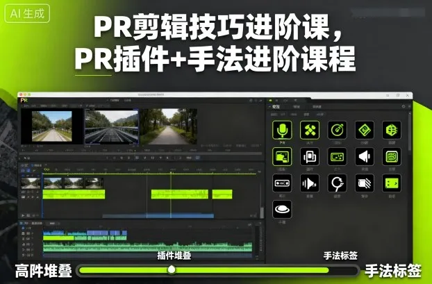 PR剪辑技巧进阶课，PR插件+手法进阶课程_学通网创
