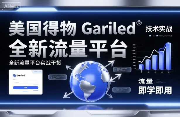 美国得物Gariled技术实战，全新流量平台实战干货，即学即用_学通网创