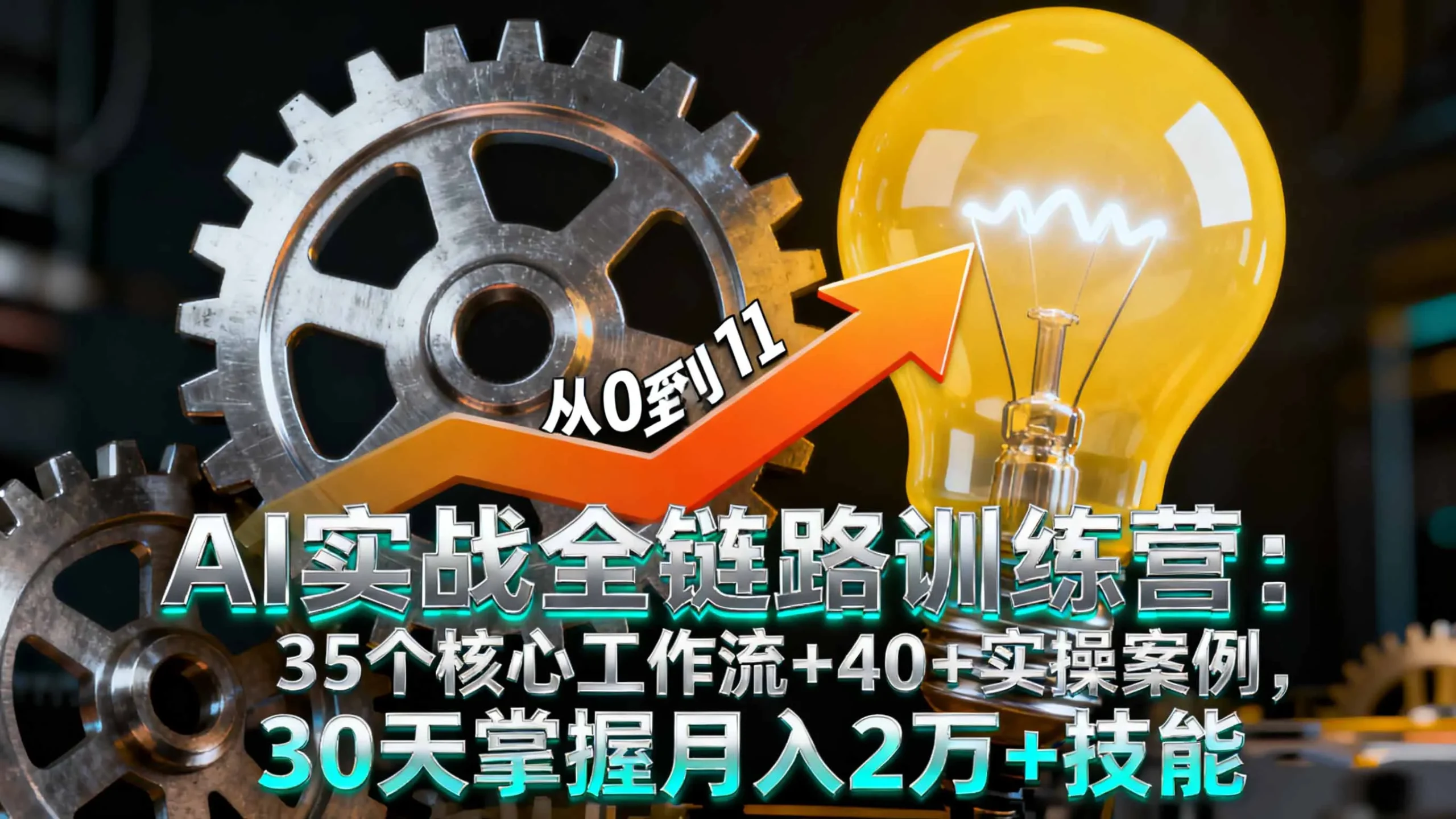 AI实战全链路训练营：35个核心工作流+40+实操案例，30天掌握月入2万+技能_学通网创