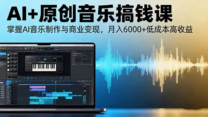 AI+原创音乐搞钱课：掌握AI音乐制作与商业变现，月入6000+低成本高收益_学通网创