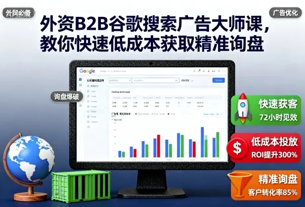 外资B2B谷歌搜索广告大师课，教你快速低成本获取精准询盘_学通网创