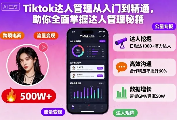 Tiktok达人管理从入门到精通，助你全面掌握达人管理秘籍_学通网创