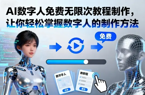 AI数字人免费无限次教程制作，让你轻松掌握数字人的制作方法_学通网创