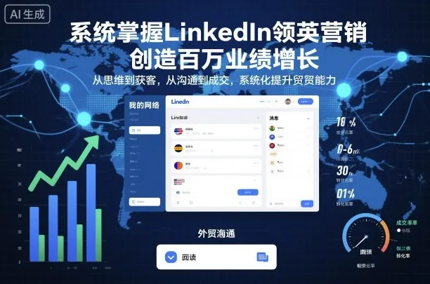 系统掌握LinkedIn领英营销，创造百万业绩增长，从思维到获客，从沟通到成交，系统化提升外贸能力_学通网创