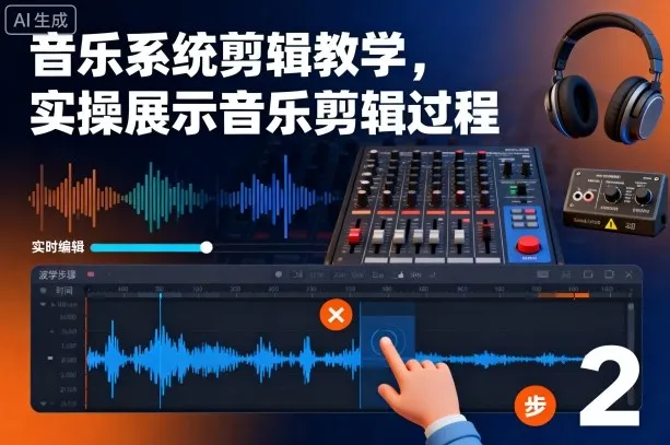 音乐系统剪辑教学，实操展示音乐剪辑过程_学通网创