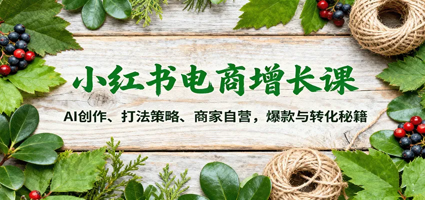 小红书电商增长课：AI创作、打法策略、商家自营，爆款与转化秘籍_学通网创