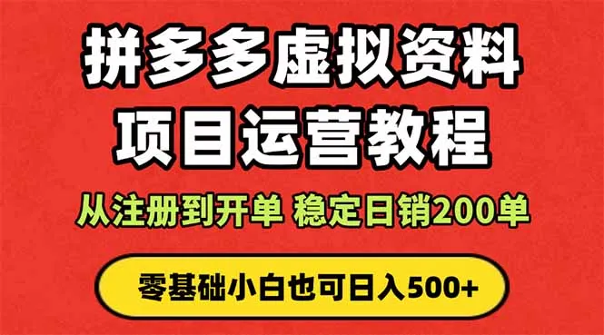 拼多多开店运营课程： 蓝海变现玩法，轻松实现睡后收入 零基础小白也可…_学通网创