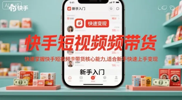 快手短视频带货，快速掌握快手短视频带货核心能力，适合新手快速上手变现_学通网创