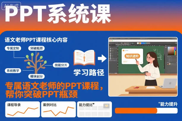 PPT系统课，专属语文老师的PPT课程，帮你突破PPT瓶颈_学通网创