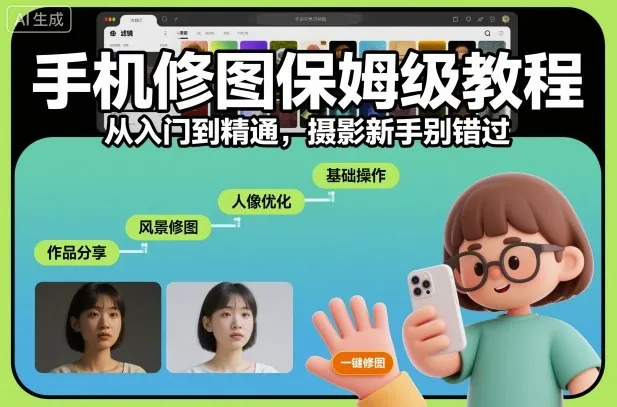 手机修图保姆级教程，从入门到精通，摄影新手别错过_学通网创