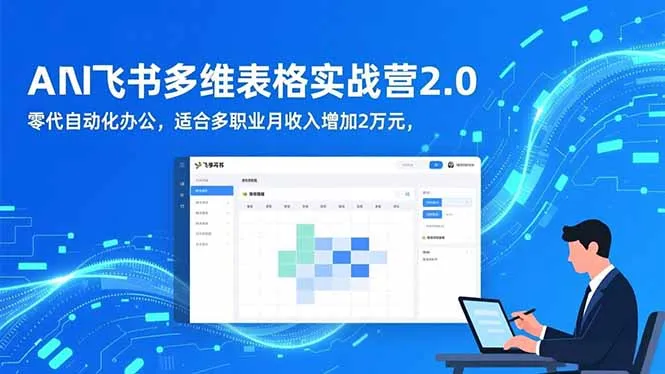 AI+飞书多维表格实战营2.0：零代码自动化办公，适合多职业月收入增加2万元_学通网创