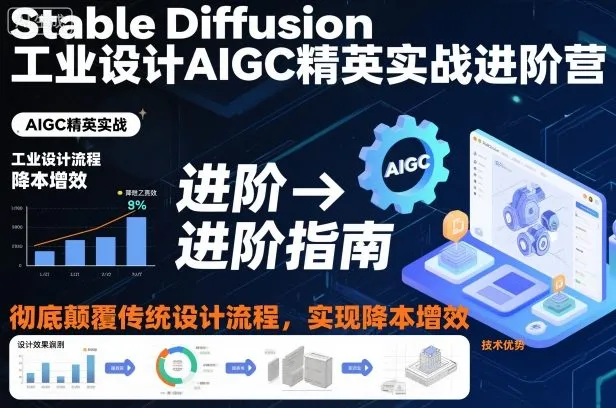 Stable Diffusion工业设计AIGC精英实战进阶营，彻底颠覆传统设计流程，实现降本增效_学通网创