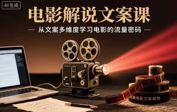 电影解说文案课，从文案多维度学习电影的流量密码_学通网创