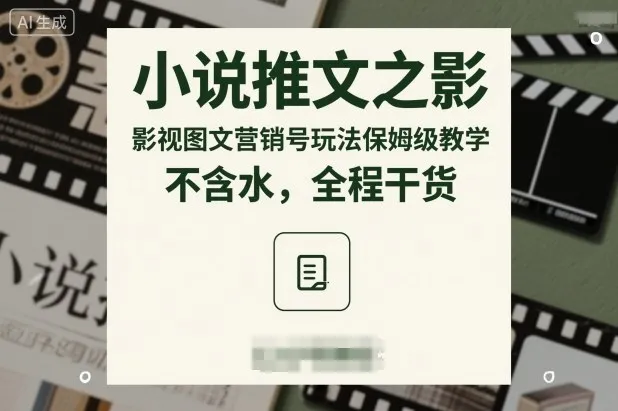 小说推文之影视图文营销号玩法保姆级教学，不含水，全程干货_学通网创