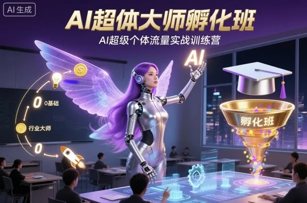 AI超体大师孵化班，AI超级个体流量实战训练营_学通网创