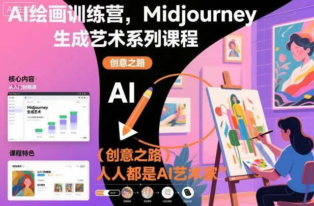 AI绘画训练营，Midjourney生成艺术系列课程，人人都是AI艺术家_学通网创