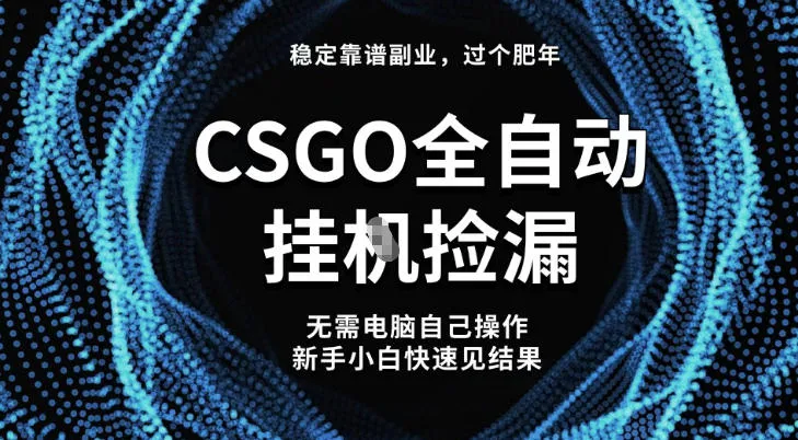 【稳定副业】全球最热门游戏CSGO全自动捡漏，最新玩法，新手小白日入5张+【揭秘】_学通网创