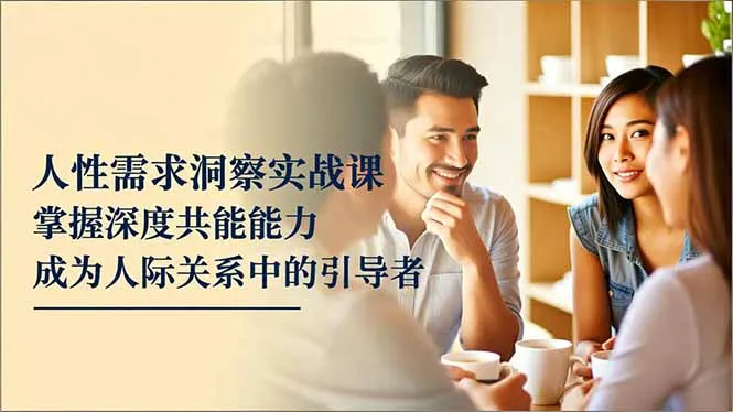 人性需求洞察实战课，掌握深度共感能力，成为人际关系中的引导者_学通网创