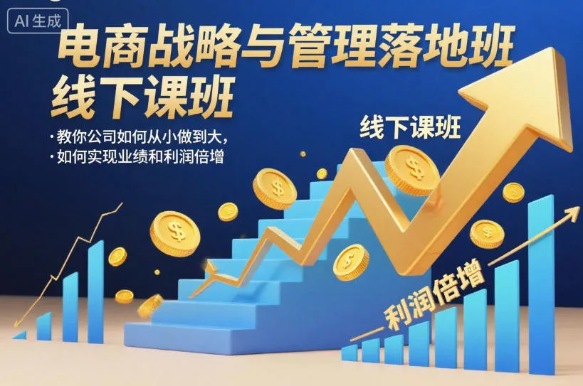 电商战略与管理落地班线下课，教你公司如何从小做到大，如何实现业绩和利润倍增【录音】_学通网创