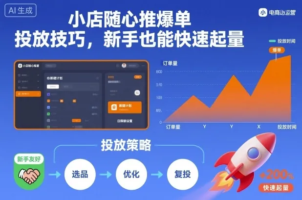 小店随心推爆单投放技巧，新手也能快速起量_学通网创