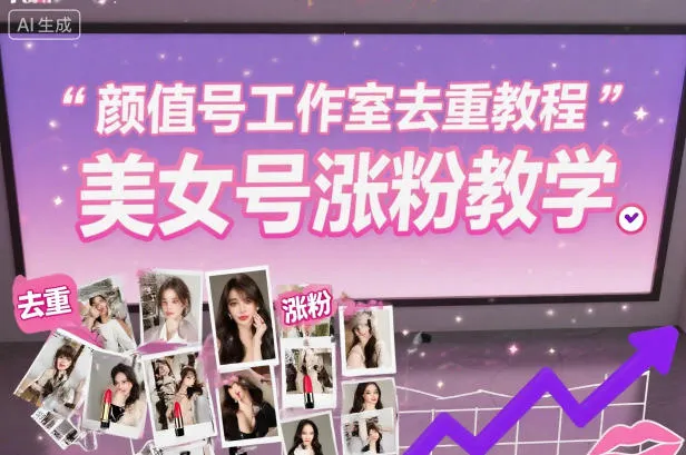 颜值号工作室去重教程，美女号涨粉教学_学通网创