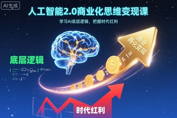 人工智能2.0商业化思维变现课，学习AI底层逻辑，把握时代红利_学通网创