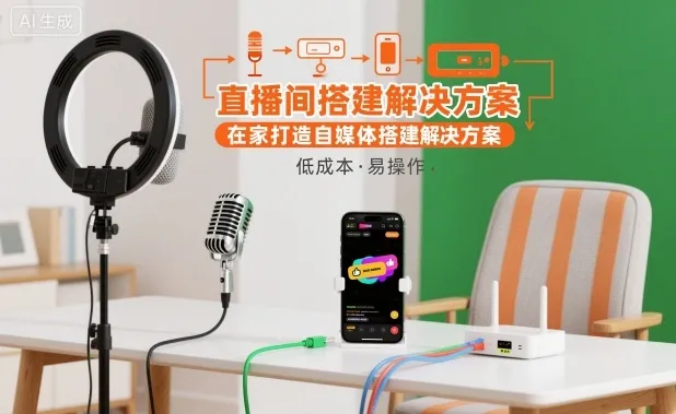 直播间搭建解决方案，在家打造自媒体搭建解决方案_学通网创