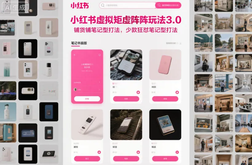 小红书虚拟矩阵玩法3.0,铺货铺笔记型打法,少款狂怼笔记型打法_学通网创