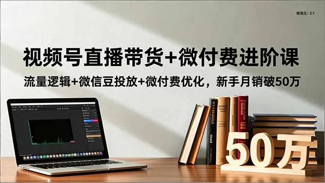 视频号直播带货+微付费进阶课：流量逻辑+微信豆投放+微付费优化，新手月销破50万_学通网创