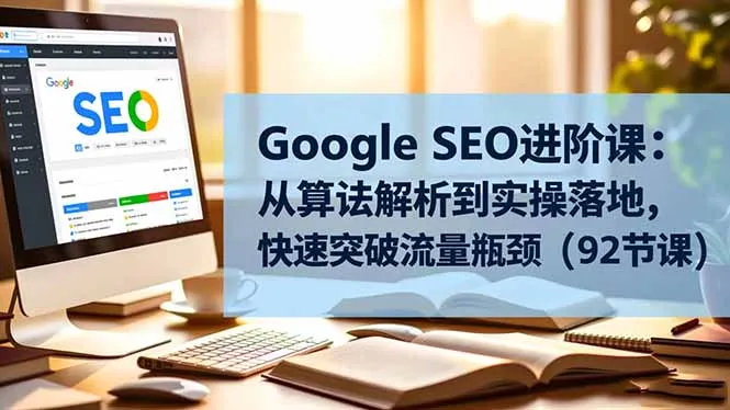 Google SEO进阶课：从算法解析到实操落地，快速突破流量瓶颈(92节课_学通网创