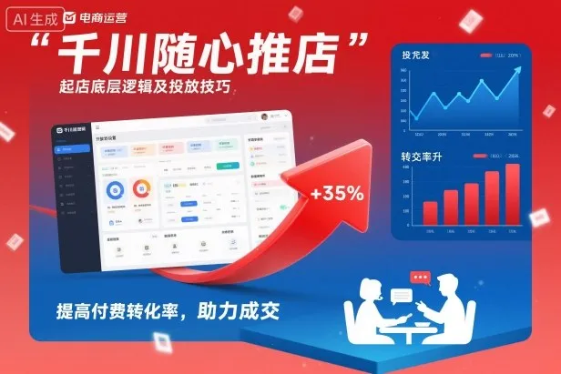 千川随心推起店底层逻辑及投放技巧，提高付费转化率，助力成交_学通网创