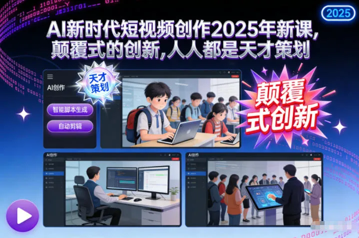AI新时代短视频创作2025年新课,颠覆式的创新,人人都是天才策划_学通网创
