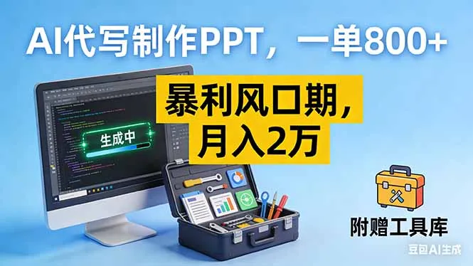 AI代写制作PPT，一单800+， 暴利风口期，月入2万【附工具】_学通网创