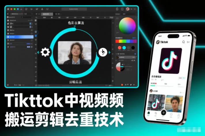 Tiktok中视频纯搬运剪辑去重技术，外来技术，自行测试_学通网创