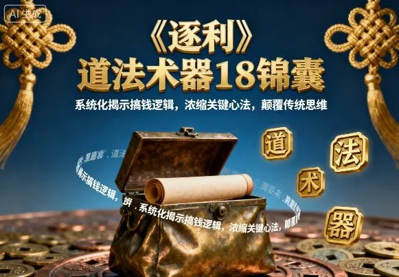 《逐利》道法术器18锦囊，系统化揭示搞钱逻辑，浓缩关键心法，颠覆传统思维(更新)_学通网创