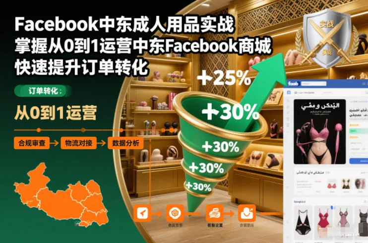 Facebook中东成人用品实战，掌握从0到1运营中东Facebook商城，快速提升订单转化_学通网创