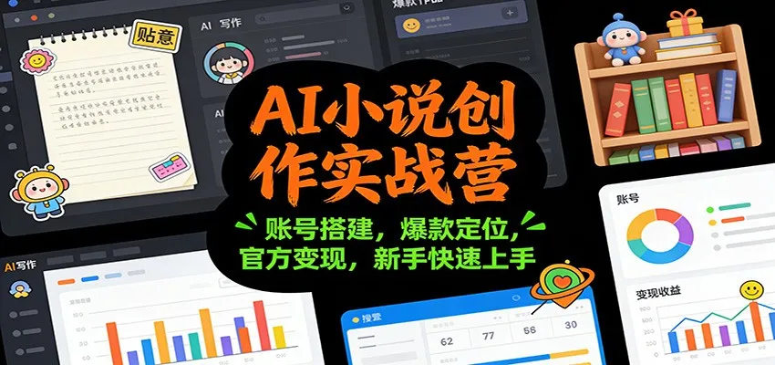 AI小说创作实战营:账号搭建,爆款定位,官方变现,新手快速上手_学通网创
