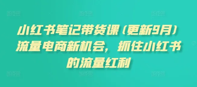 小红书笔记带货课(更新25年12月)流量电商新机会，抓住小红书的流量红利_学通网创