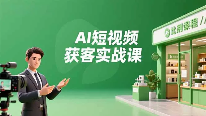 AI短视频获客实战课，数字人创作、实体行业应用、精准引流，30天获取客源月入6万+_学通网创