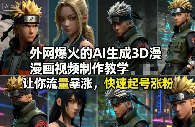 外网爆火的AI生成3D漫画视频制作教学,让你流量暴涨,快速起号涨粉!_学通网创