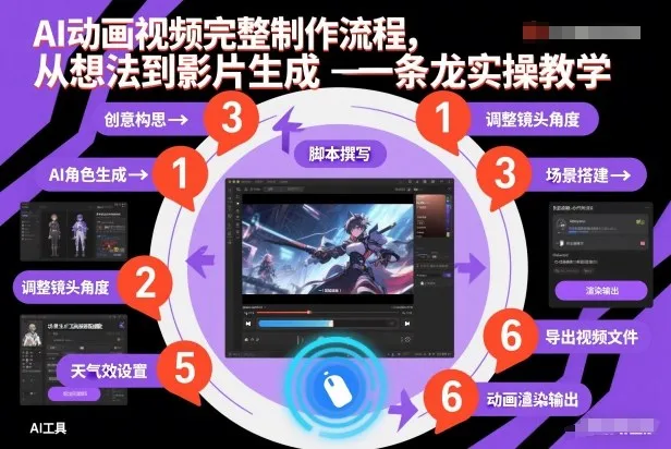 AI动画视频完整制作流程，从想法到影片生成一条龙实操教学_学通网创